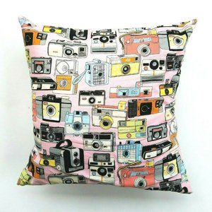 Retro Camera Vintage Polaroid Square Throw Pillow